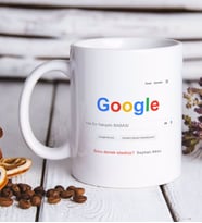 BK Gift Kişiye Özel Google Yılın En Yakışıklı Babası Tasarımlı Kupa Bardak-1 (Beyaz)