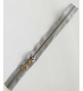 Angel Çanta Aksesuar Başlıklı Fermuar 40 Cm Light Gold Metal Açık Gri