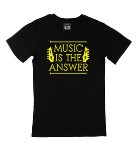 Music Is The Answer Siyah Tişört