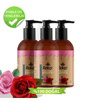 Rekze 3 Adet Gül Aromalı Erotik Yenilir Vucut Masaj Yagı 120 ml