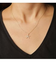 Gold Taşlı Deniz Yıldızı Kolye (Altın)