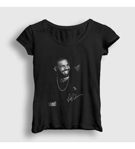 Presmono Kadın Siyah Sign Poster Drake T-Shirt 326901tt