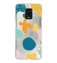 Xiaomi Redmi Note 9 Pro Uyumlu Kapak Geometrik Şekiller Tasarımlı Şeffaf Silikon Kılıf