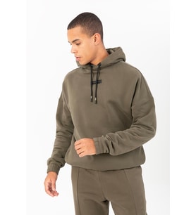 Maraton Oversize Erkek Kapüşonlu Açık Haki- Sweatshirt