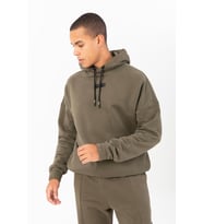 Maraton Oversize Erkek Kapüşonlu Açık Haki- Sweatshirt