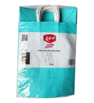 Büküm Saplı Kraft Kağıt Karton Hediyelik Çanta Poşet Torba - Mavi 2 - 25x31 Cm. - 25 Adetlik 4 Paket