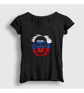 Presmono Kadın Siyah Russia Ufc Khabib Nurmagomedov T-Shirt 316018tt
