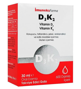 İmuneks Farma Vitamin D3 K2 Oral Damla 30 ml 
