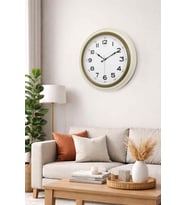 Galaxy Dekoratif Krem Kasa Yeşil Çerçeve 44.5 cm Duvar Saati