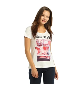 Bant Giyim - High Hopes Beyaz Kadın T-shirt Tişört