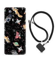 Xiaomi Mi 13 Lite Kılıf Silikon Boyun Askılı İpli Desenli Silikon Planet Animals 1771