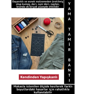 Kendinden Yapışkanlı Kumaş Suni Deri Naylon Çanta Mont Ayakkabı Otomobil Döşeme Yama Tamir Bantı Set