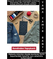 Kendinden Yapışkanlı Kumaş Suni Deri Naylon Çanta Mont Ayakkabı Otomobil Döşeme Yama Tamir Bantı Set