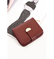 ANNELER GÜNÜNE ÖZEL Daj Company Kadın Lüks Altın Tokalı Parlak Orta Boy Cüzdan Hediyeli (Bordo)