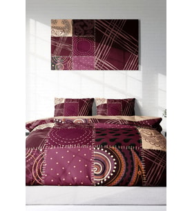 Çift Kişilik ( Lastikli Çarşaflı ) %100 Pamuk Saten Nevresim Takımı Patchwork