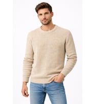 Turbulance Slim Fit Bisiklet Yaka Uzun Kol Erkek Triko - 7529 (Krem)