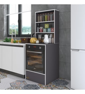 Kenzlife ankastre fırın dolabı esmacan gri 165*60*56 mutfak eko düz