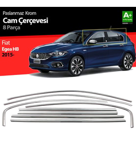 Fiat Egea Uyumlu Hatchback Krom Cam Çerçevesi 8 Parça. 2015 Üzeri