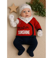 Sun Shine Desenli 5'li Erkek Hastane Çıkışı (Kırmızı)