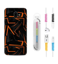 Samsung J6 Plus J7 Prime J7 Pro M20 Kılıf Kablo Koruma Spiral Silikon Zigzaglar 1651