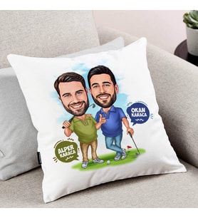 Kişiye Özel Golf Seven Sıkı Dostlar Karikatürlü Yastık
