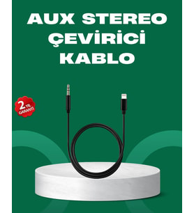 Lightning To 3.5mm Aux Ses Dönüştürücü Kablo 1 Metre Stereo Uyumlu