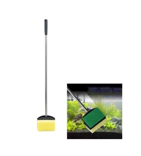 Uzun Saplı Akvaryum Cam Temizleme Süngeri (Çift Taraflı) 32 cm
