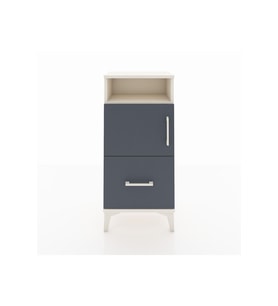 Arges Komodin 2 Raflı Tek Çekmeceli 2 Kapaklı 44x30x96 Aytaşı-Antrasit