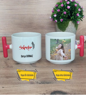 Kişiye Özel Sekreter Kupa Bardak Fotoğraflı T Kırmızı Kulplu Sekretere Hediye