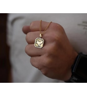 Tasarım Pegasus Uçan At Kolye 925K Gümüş Erkek Arkadaşa Hediye (Gold)