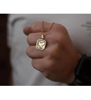Tasarım Pegasus Uçan At Kolye 925K Gümüş Erkek Arkadaşa Hediye (Gold)