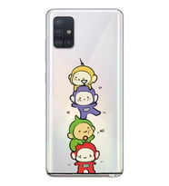 Samsung Galaxy A71 Uyumlu Teletubbies Tasarımlı Şeffaf Telefon Kılıfı