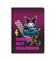 Lisanslı Kuromi A4 80 Yaprak Çizgili Karton Kapak Spiralli Defter (Bordo)