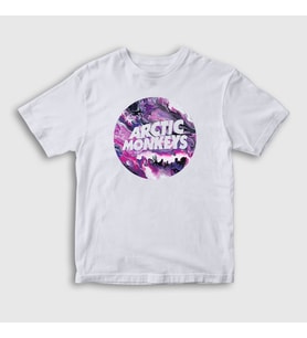 Presmono Unisex Çocuk Beyaz Planet Arctic Monkeys T-Shirt 293437tt