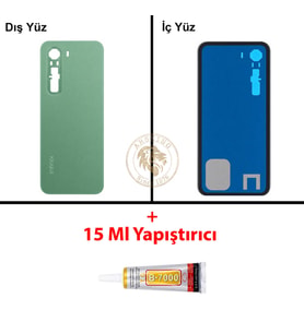 Infinix Hot 60 Pro Yeşil Uyumlu Arka Kapak + B7000 Yapıştırıcı Arka Cam Batarya Pil Kapağı