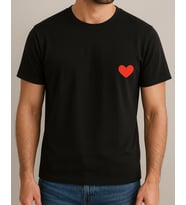 Kendin Tasarla Tişört Erkek-Kalp (Siyah)