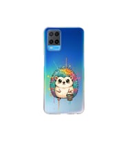 Oppo A54 4G ile Uyumlu Splash Kirpi Tasarımlı Şeffaf Silikon Kılıf