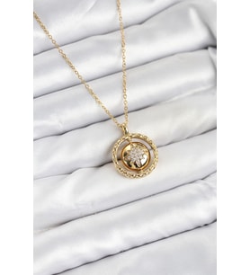 316L Çelik Zincir Gold Renk Kutup Yıldızı Model Kadın Kolye 5886 - SSSSSS4320-4422