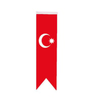 Masa Üstü Kırlangıç Osmanlı Devleti Bayrağı - 8x30cm Çift Taraflı Saten Kumaş