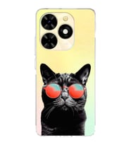 PrintiFy Tecno Spark Go 2023 ile Uyumlu Kedi 3 Kamera Korumalı Şeffaf Kılıf
