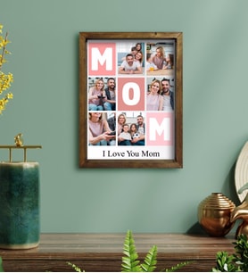 BK Gift Kişiye Özel Mom Temalı Doğal Masif Ahşap Çerçeveli Tablo 30x40cm-1