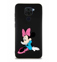 Xiaomi Redmi Note 9 Soft Premier Kapak Minnie Mouse-E Tasarımlı Silikon Kılıf - Siyah (Şeffaf)
