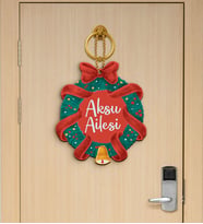 BK Gift Kişiye Özel İsimli Yılbaşı Ahşap Kapı Süsü-1
