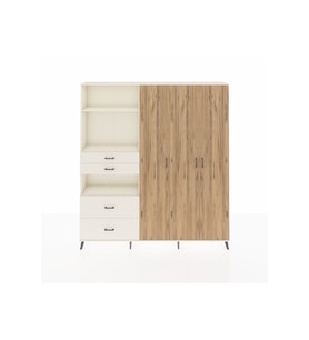 Arges Dolap 12 Raflı 4 Çekmeceli Tek Askılı 220x30x243 Aytaşı-Çam/Aytaşı