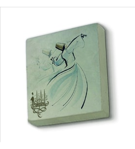 Semazen Baskılı Doğaltaş  Magnet(KRT-072)Buzdolabı Süsü