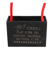 3 UF 450 V Kablolu Kare Tip Kutupsuz Kondansatör