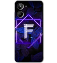 Realme 10 4G Kılıf HD Desen Baskılı Kılıf - Dark Neon Yaprak F Harfi