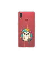 Samsung Galaxy A10s ile Uyumlu Splash Kirpi Tasarımlı Şeffaf Silikon Kılıf