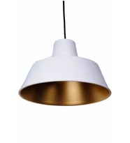 Dylight Retro Metal Beyaz İçi Sarı Dekoratif Rustik Tekli Siyah Sarkıt Avize