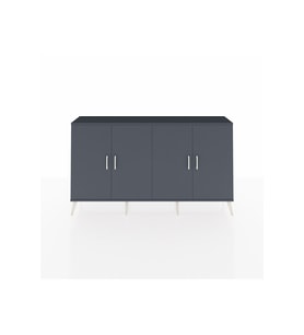 Arges Konsol 4 Raflı 4 Kapaklı 176x30x99 Antrasit-Antrasit/Çam